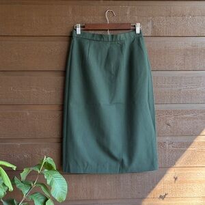 Vintage Forest Green Pencil Skirt